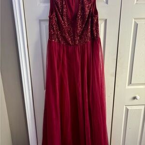 Elegant Red Sequin Gown